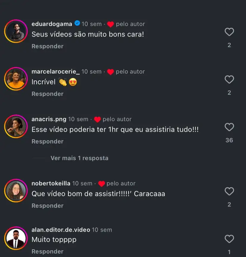 Comentários do público 1